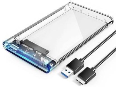 Nsinc External USB 3.0 2.5 inch SATA Hard Drive Enclosure, USB3.0 to SATA Portable 2.5 inch DD Enclosure(For Suitable for all 7mm/9.5mm 2.5-inch SATA 1/2/3 HDD or SSD., Clear)