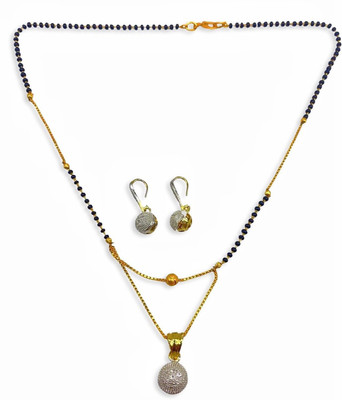 Krishna Creation Alloy Gold-plated Black, Gold Jewellery Set(Pack of 1)