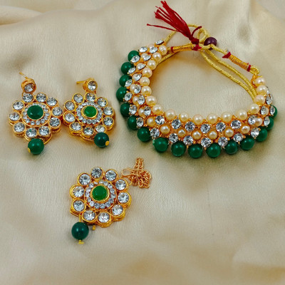 shivay Brass Green Jewellery Set(Pack of 1)