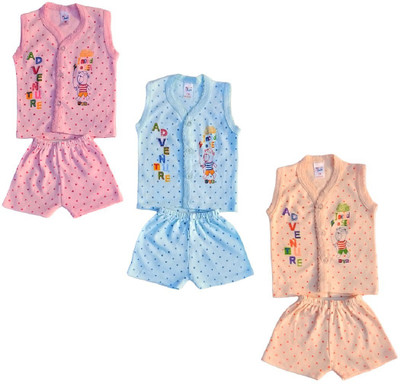 Vfirst Baby Boys & Baby Girls Casual Vest Shorts(MULTICOLOR)