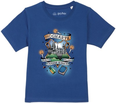 Harry Potter by Wear Your Mind Boys Printed Pure Cotton T Shirt(Blue, Pack of 1)