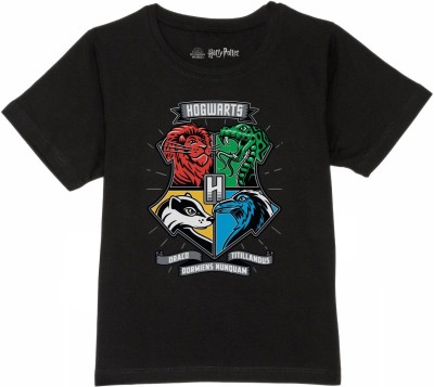 Harry Potter by Wear Your Mind Boys Printed Pure Cotton T Shirt(Multicolor, Pack of 1)