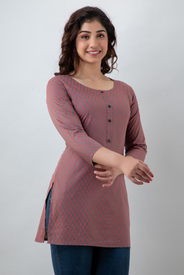 PARIKSHIT Women Printed Straight Kurta(Maroon)
