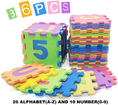HIGHSEAS Puzzle mat for Kids ABC Alphabet & Number Foam mats Building Blocks Learning Toy(Multicolor)