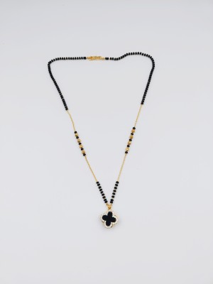 SUKAI JEWELS Black Clover Rotating Spinning Design Stylish Latest Daily Work Wear for Women Alloy, Brass Mangalsutra