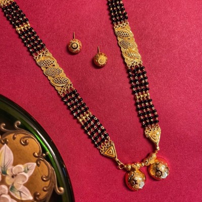 Digital Dress Room Alloy Gold-plated Black Jewellery Set(Pack of 1)