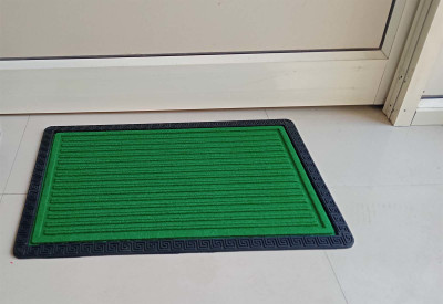 SSDN Fleece, Rubber, Microfiber Door Mat(Green, Medium)