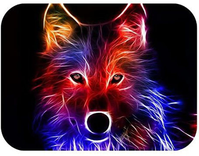 ZORI NEON-Wolf Multicolor Gaming Mouse PAD for Computer, PC and Laptop Non Slip Base Mousepad(Neon Wolf Multicolor)