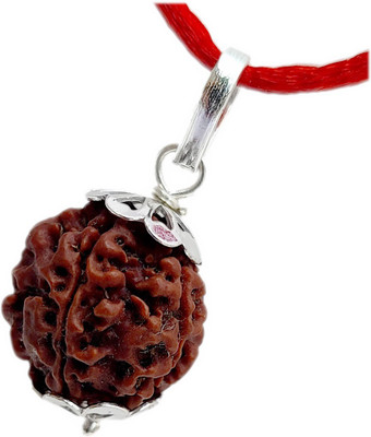 PRIYANSHU NAVRATN 5 Face Certified 5 Mukhi Rudraksha Pendant Original Silver Plated Locket Silver Beads Metal Pendant