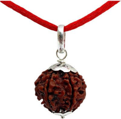 PRIYANSHU NAVRATN Lab Certified 6 Face Original 6 Mukhi Rudraksha Locket Silver Plated Pendant Silver Beads Metal Pendant