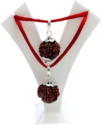 PRIYANSHU NAVRATN Locket Certified 6 Face / 6 Mukhi Rudraksha 2 Pendant Original Silver Plated Silver Beads Metal Pendant
