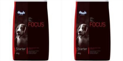 Drools STARTER Super Premium Dog Food, 4kg Pack of 2 8 kg (2x4 kg) Wet Chicken 8 kg (2x4 kg) Dry New Born Dog Food