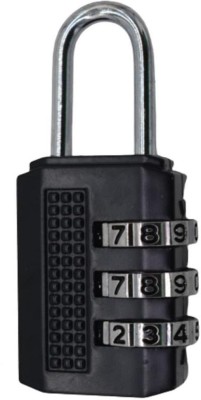 SYGA 3 Digit Combination Padlock Black Number Luggage Travel Code Lock Safety Lock(Black)