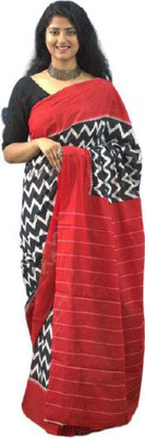 NIKHILAM Printed Handloom Pure Cotton Saree(Multicolor)