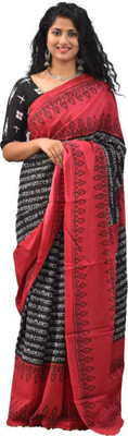 NIKHILAM Printed Handloom Pure Cotton Saree(Multicolor)