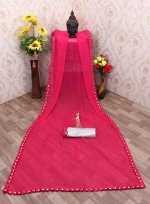 Manan Creation Embellished Bollywood Georgette Saree(Pink)