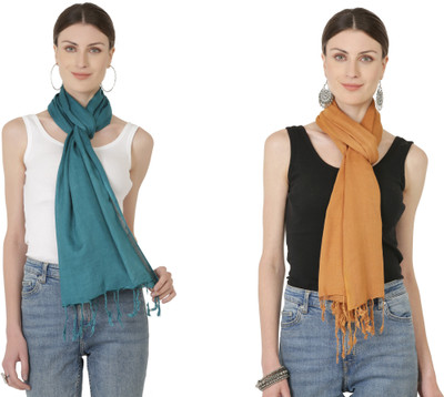 Sriyaana Solid Rayon Women Scarf, Stole, Fancy Scarf