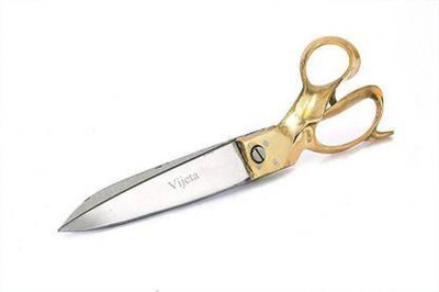 vijeta enterprises Export Quality Brass handle scissor used for Tailoring and Cutting size-9 Inch Scissors(Set of 1, GOLDEN, Silver)