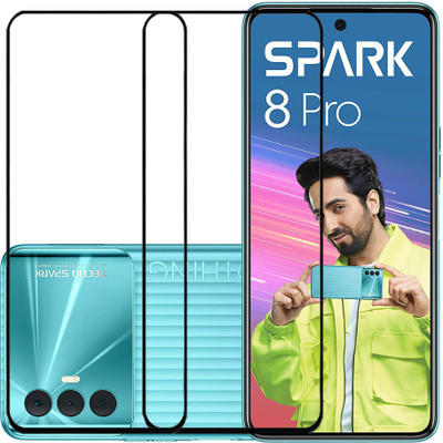 SPRITZEN Edge To Edge Tempered Glass for Tecno Spark 8 Pro(Pack of 2)