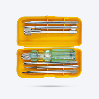 Hillgrove HGSCS6NSBM3 6in1 Multipurpose Repair Screw driver Tool Kit with Extension Rod, Neon Bulb Combination Screwdriver Set(Pack of 6)