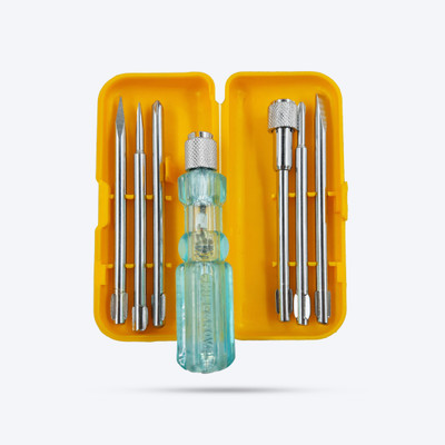 Hillgrove HGSCS6NSBM1 6in1 Multipurpose Repair Screw driver Tool Kit with Extension Rod, Neon Bulb Combination Screwdriver Set(Pack of 6)