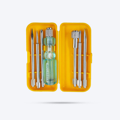 Hillgrove HGSCS6NSBM2 6in1 Multipurpose Repair Screw driver Tool Kit with Extension Rod, Neon Bulb Combination Screwdriver Set(Pack of 6)