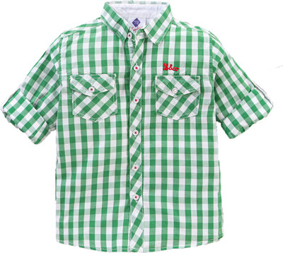 Tonyboy Baby Boys Checkered Casual Green Shirt