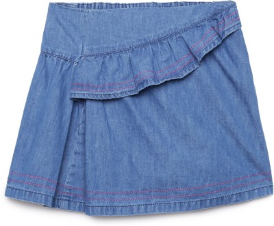 Under Fourteen Only Solid Girls Regular Dark Blue Skirt