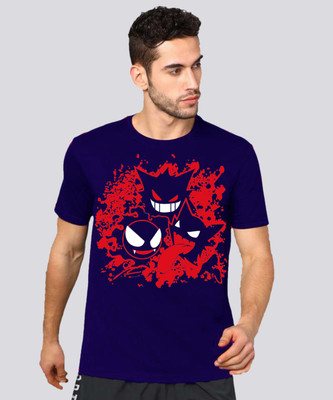 VIKCLIQUE Graphic Print Men Round Neck Blue T-Shirt