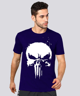 VIKCLIQUE Graphic Print Men Round Neck Blue T-Shirt