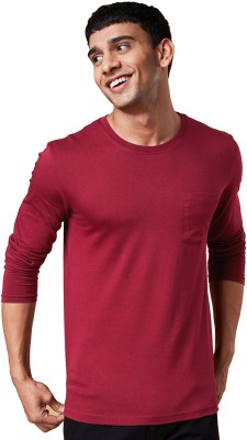 The Souled Store Solid Men Round Neck Red T-Shirt
