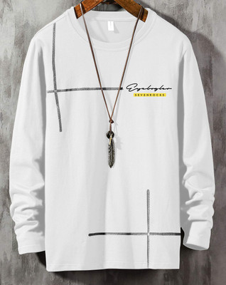 EyeBogler Printed Men Round Neck White T-Shirt