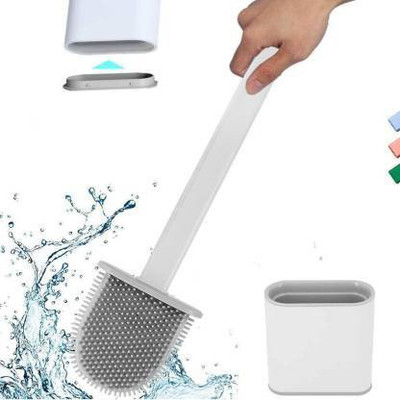 ZAUKY Soft Silicon Flex Bristle Toilet Bowl Cleaner Brush With Slim with Holder(Multicolor)