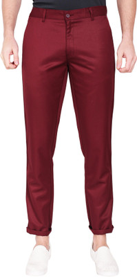 AD & AV Regular Fit Men Maroon Trousers