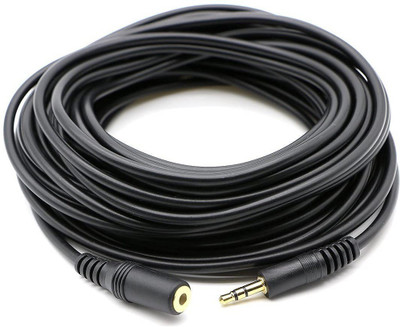 TECHON  TV-out Cable Male to Female 3 Meter Stereo Aux Cable , Mobile, Car Stereo, Home Theatre(Black, For Home Theater, 3 m)