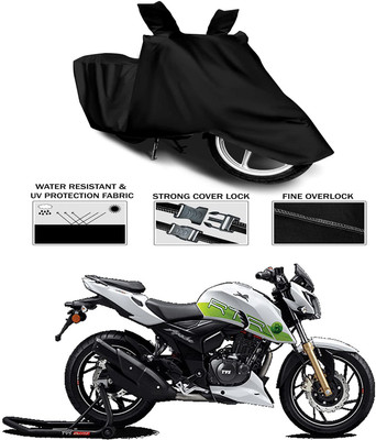 KEDIT Waterproof Two Wheeler Cover for TVS(Apache RTR 200 Fi E100, Black)
