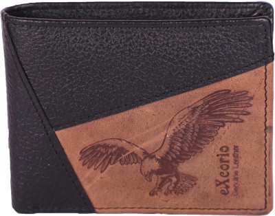 eXcorio Men Formal, Trendy, Travel Brown, Black Genuine Leather Wallet(8 Card Slots)