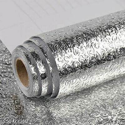 royal decore Vinyl Abstract Silver Wallpaper(L x W: 200 cm x 60 cm)