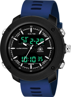 Reborn 9064_DUAL_TIME_BLUE Sport Analog -  Analog-Digital Watch  - For Men