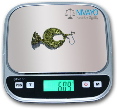 NIVAYO SF 830 High Defination, Digital Weighing Scale for Jewellery, FC-5,(Multicolor) Weighing Scale(White, Black)