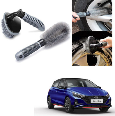 AuTO ADDiCT COMBO OF CAR WHEEL AND ALLOY CLEANER BRUSH FOR HYUNDAI i20-n-line 200 g Wheel Tire Cleaner(Pack of 2)