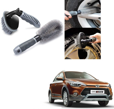 AuTO ADDiCT COMBO OF CAR WHEEL AND ALLOY CLEANER BRUSH FOR HYUNDAI I20 Active 200 g Wheel Tire Cleaner(Pack of 2)