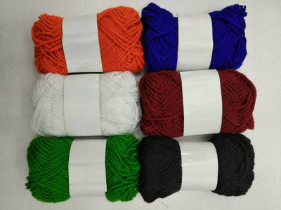 Lucknow Crafts Hand Knitting Art Craft Soft Crochet Hook Yarn,Thread Dyed Multicolor Pack Of 6