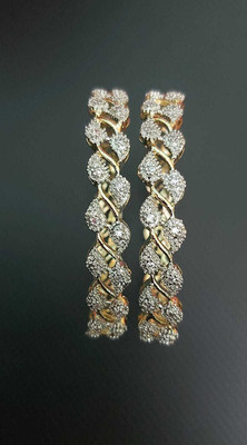 simrann Alloy Zircon Gold-plated Bangle Set(Pack of 2)