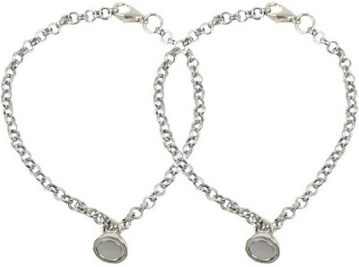 ruby collection Metal, Alloy Silver Bracelet(Pack of 2)