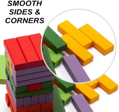 CountryLink 54 Pcs Challenging Color Block Tumbling Stacking Game Make Maths Fun, Have Party(Multicolor)