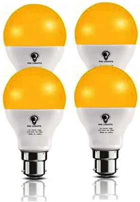 mg lights 5 W Basic Arbitrary B22 LED Bulb(Yellow, Pack of 4)