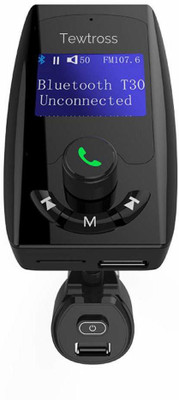 Tewtross v4.0 Car Bluetooth Device with FM Transmitter, 3.5mm Connector, Audio Receiver(Black)