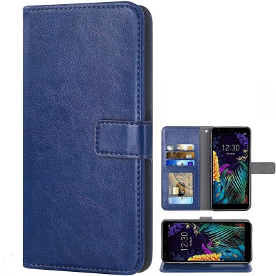 GoPerfect Flip Cover for Itel Vision 1 Pro |Leather Finish|Card Pockets Wallet & Stand(Blue, Magnetic Case, Pack of: 1)