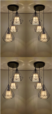 PR Prashant PR_Thali-3_light-Diamond-200-White-Round-PO4 Pendants Ceiling Lamp(White)